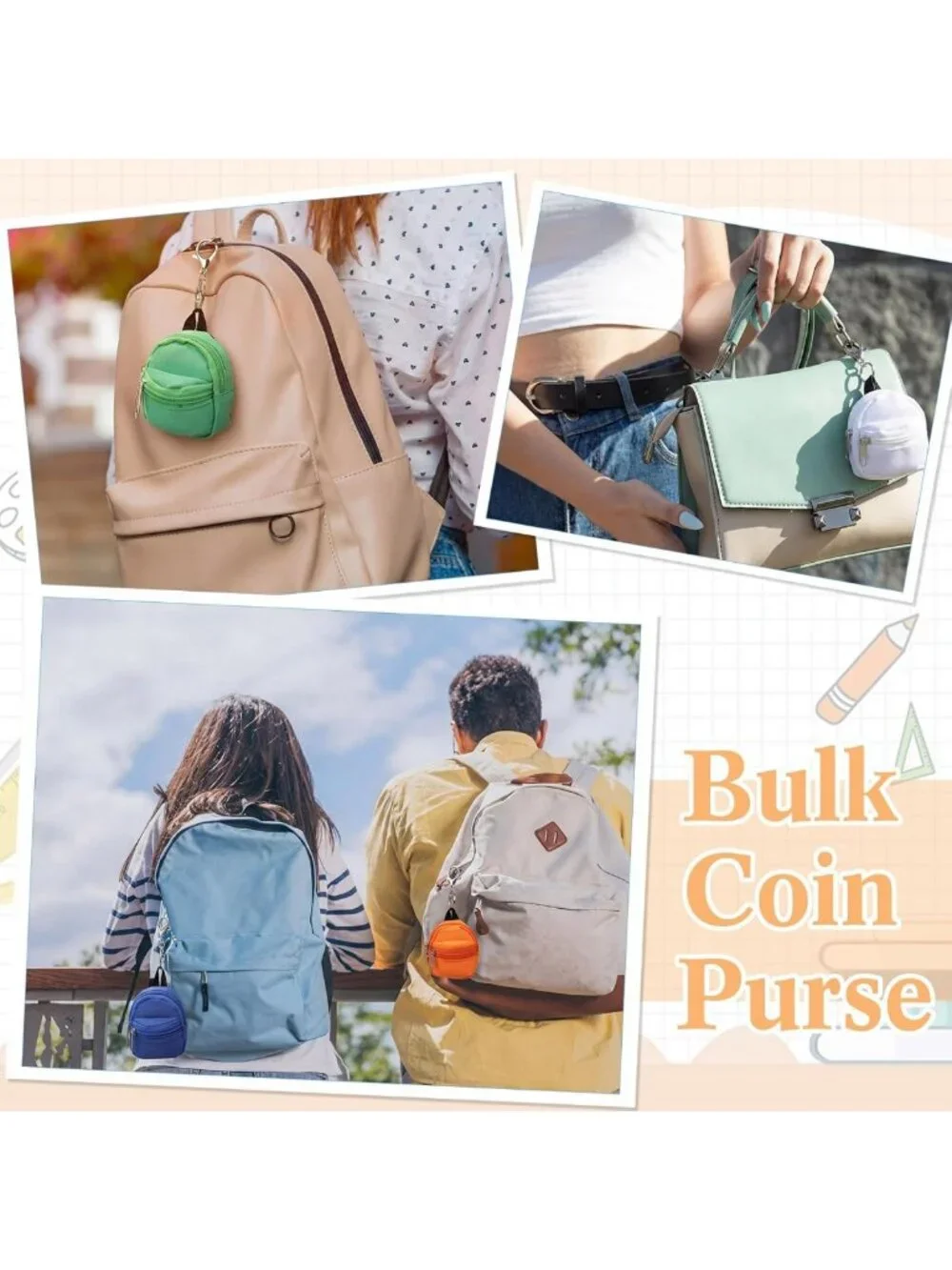 12 Pcs Mini Backpack Keychain Set | Cute Coin Purse & Lanyard Bags for Women